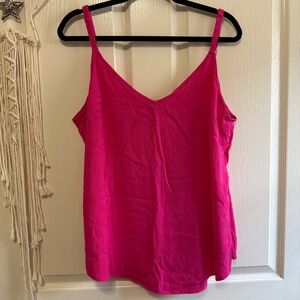 Torrid Hot Pink V-Neck Adjustable Strap Camisole Tank Top Size 2